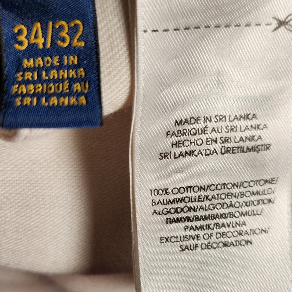 Polo Ralph Lauren Chino Pants Mens 34/32 Tan Excellent‎ Classic Fit Cotton Twill